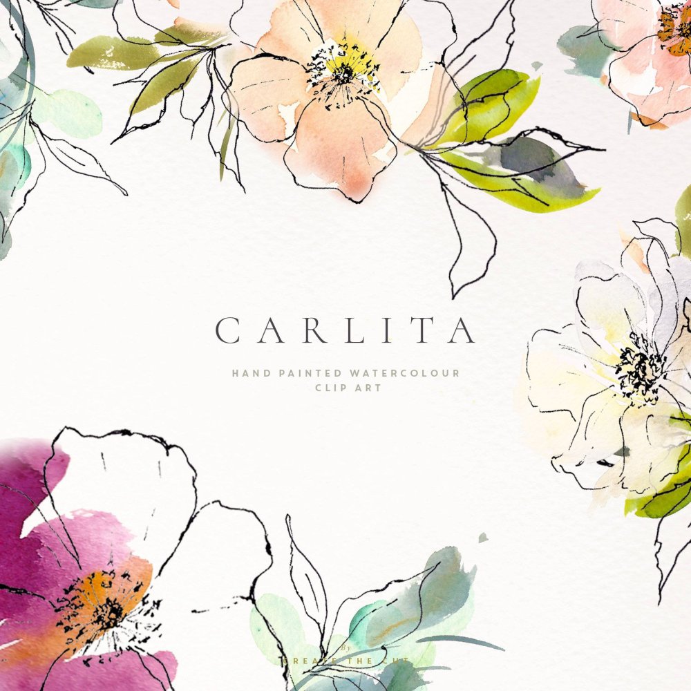 Акварельные цветы для визиток