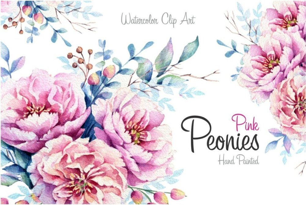 Акварельные цветы открытка