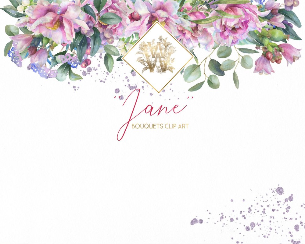 Акварельные цветы для пригласительных