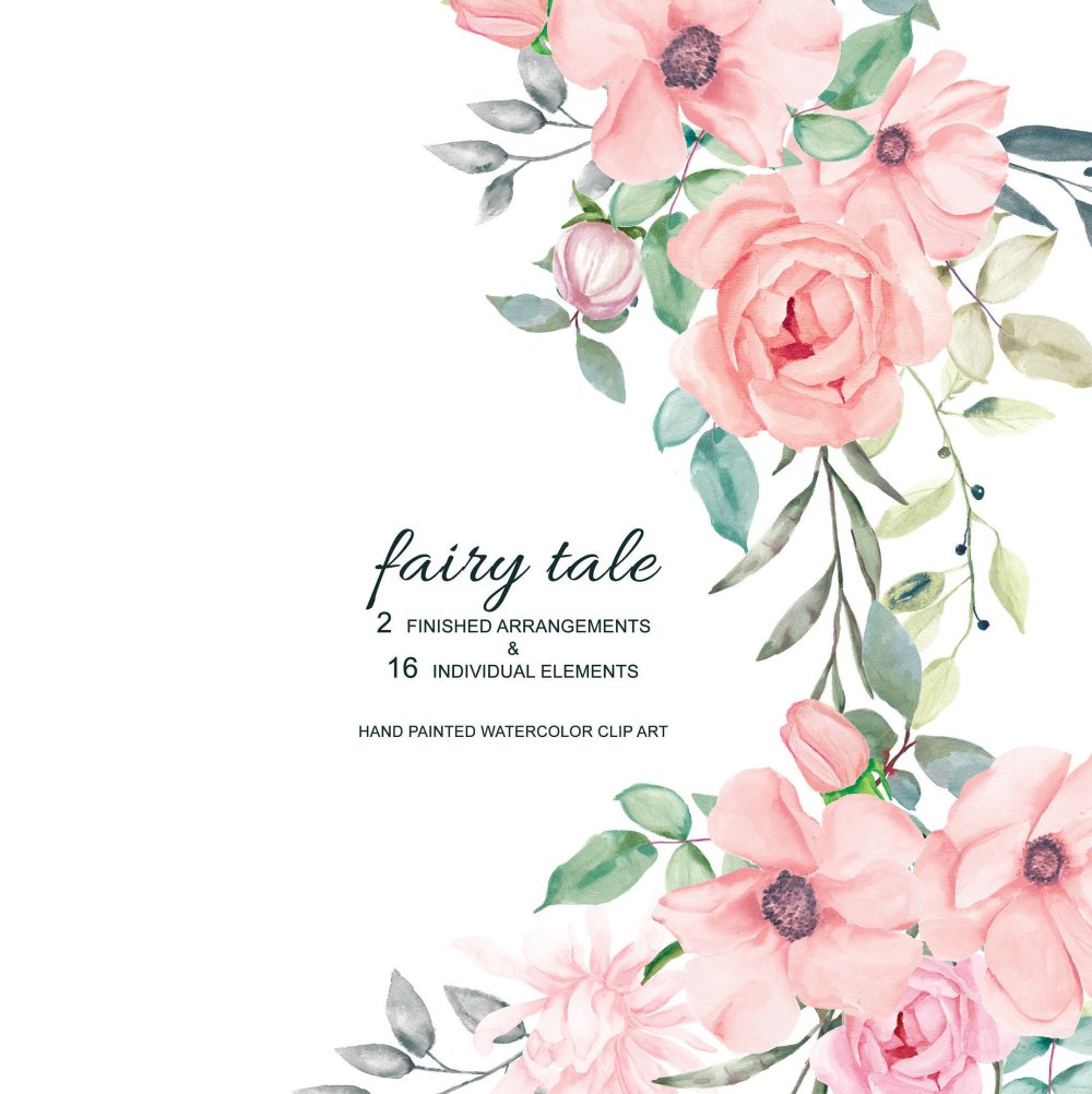 Акварельные цветы для пригласительных