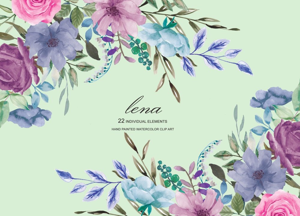 Рамка цветы акварель