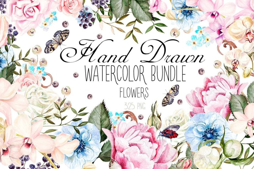 Акварельный фон с цветами