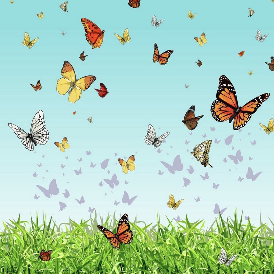 Лужайка с цветами для детей