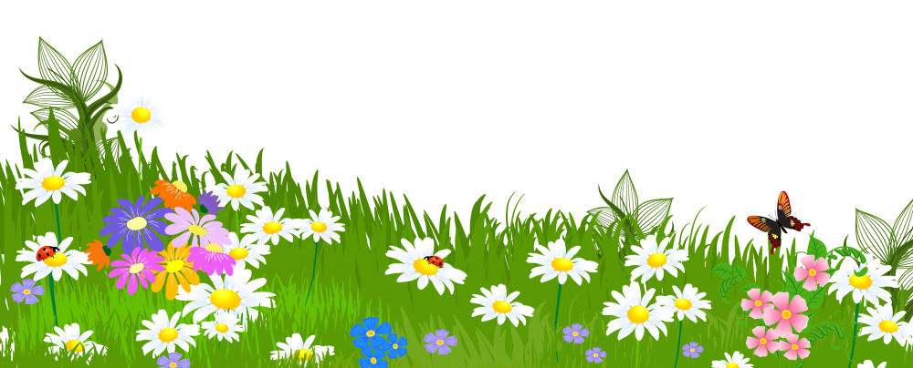 Луг с цветами мультяшный