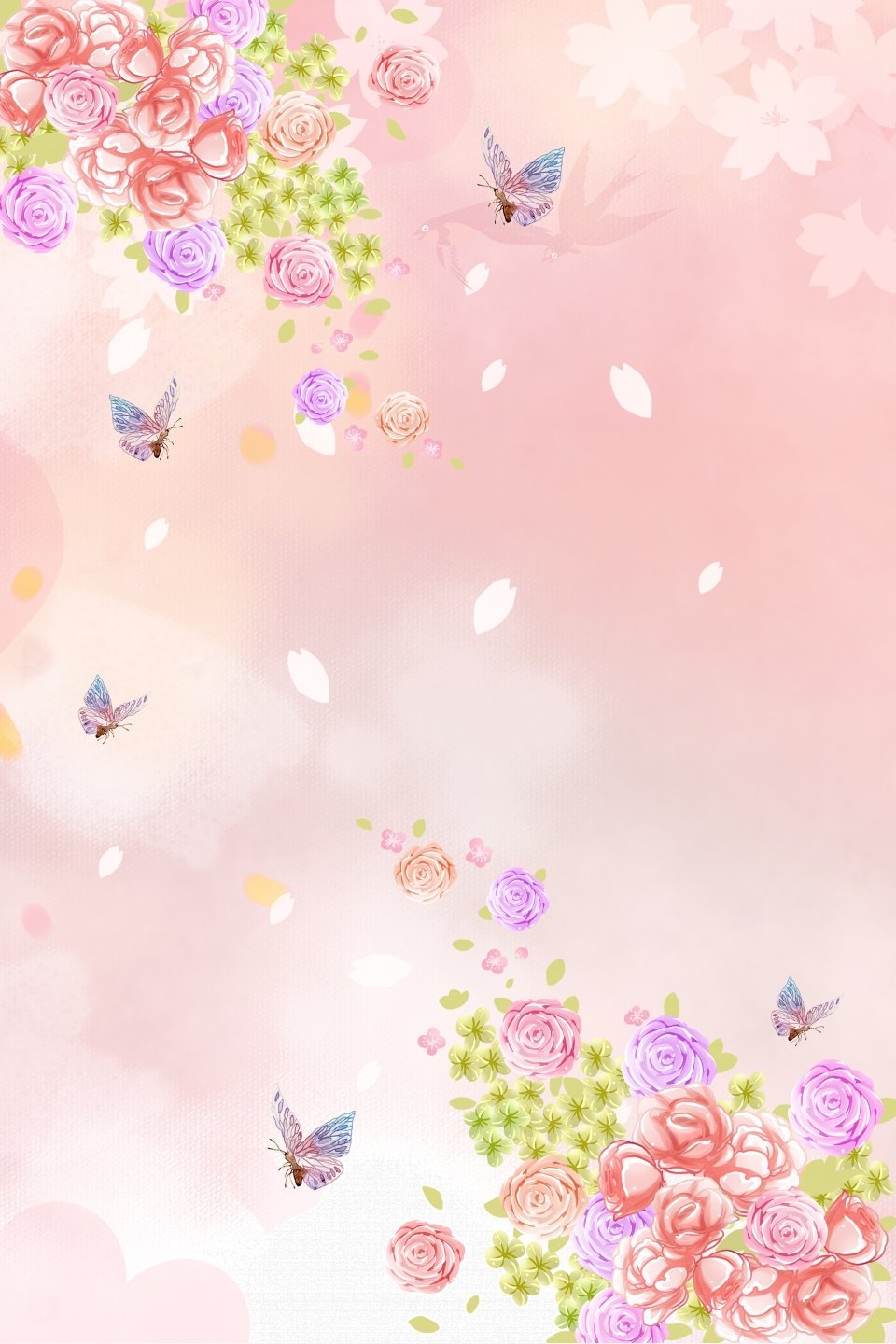 Фон с бабочками нежный