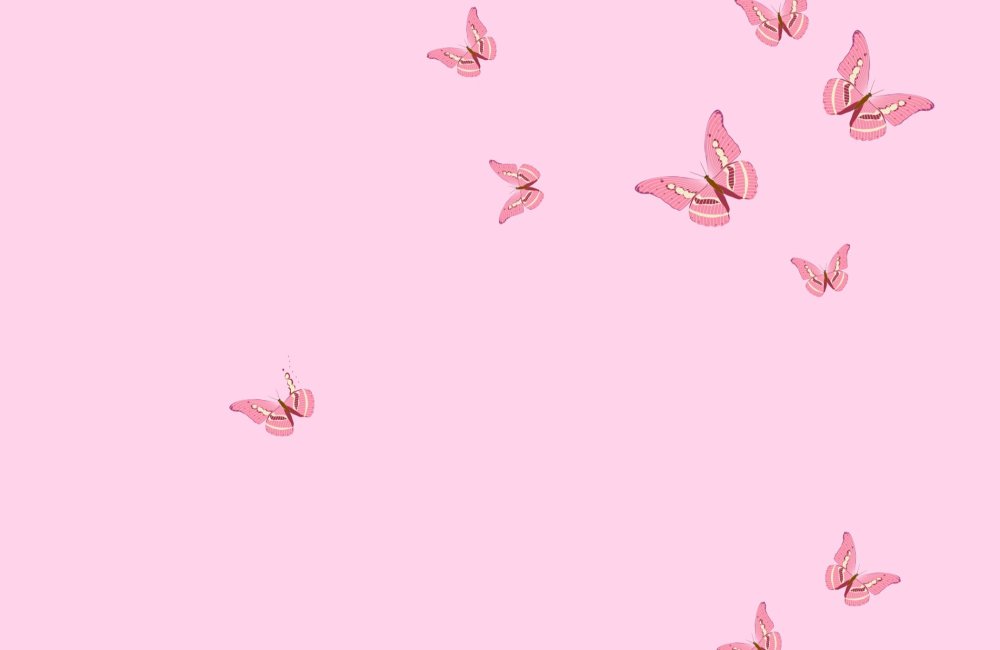 Розовый фон с бабочками
