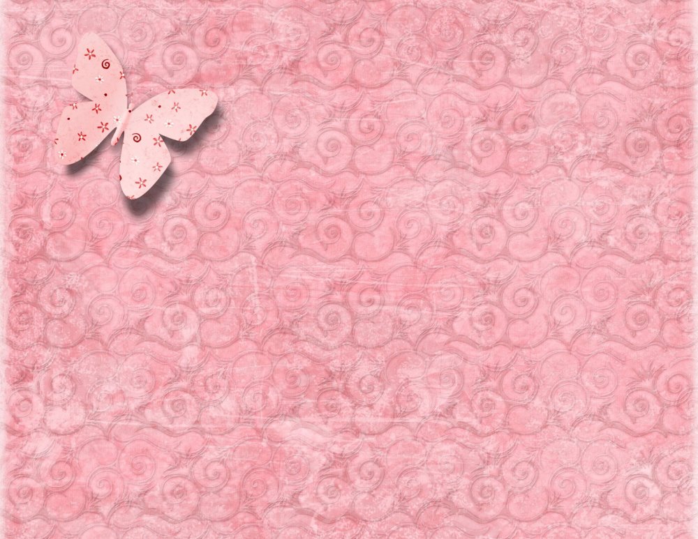 Розовый фон с бабочками