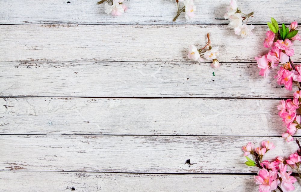 Фотофон деревянный с цветами