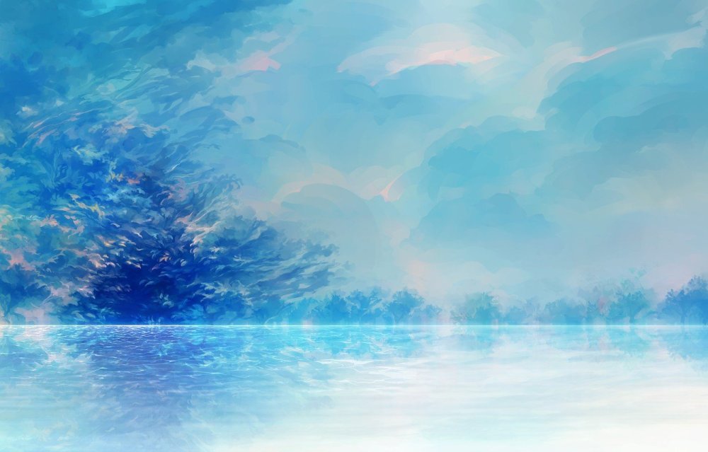 Красивый голубой пейзаж