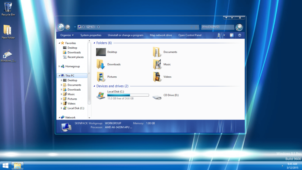 Windows Vista рабочий стол Интерфейс