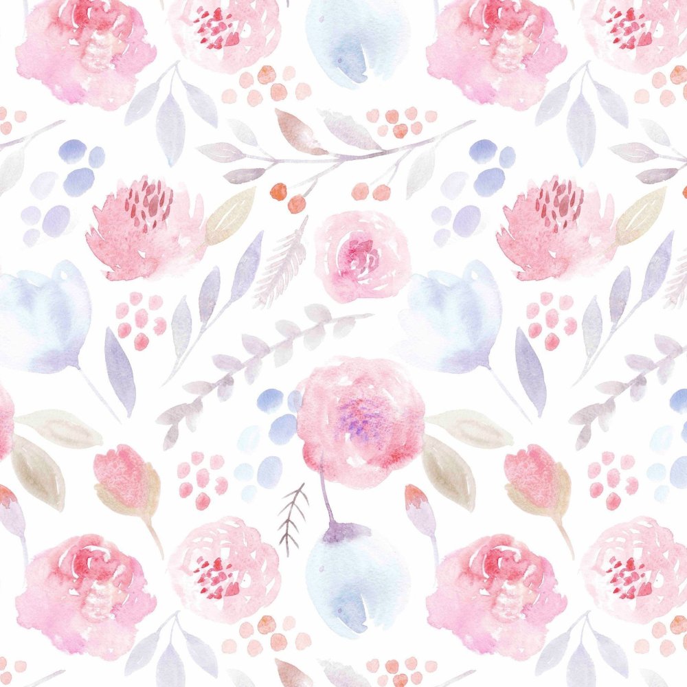 Акварельные цветы паттерн