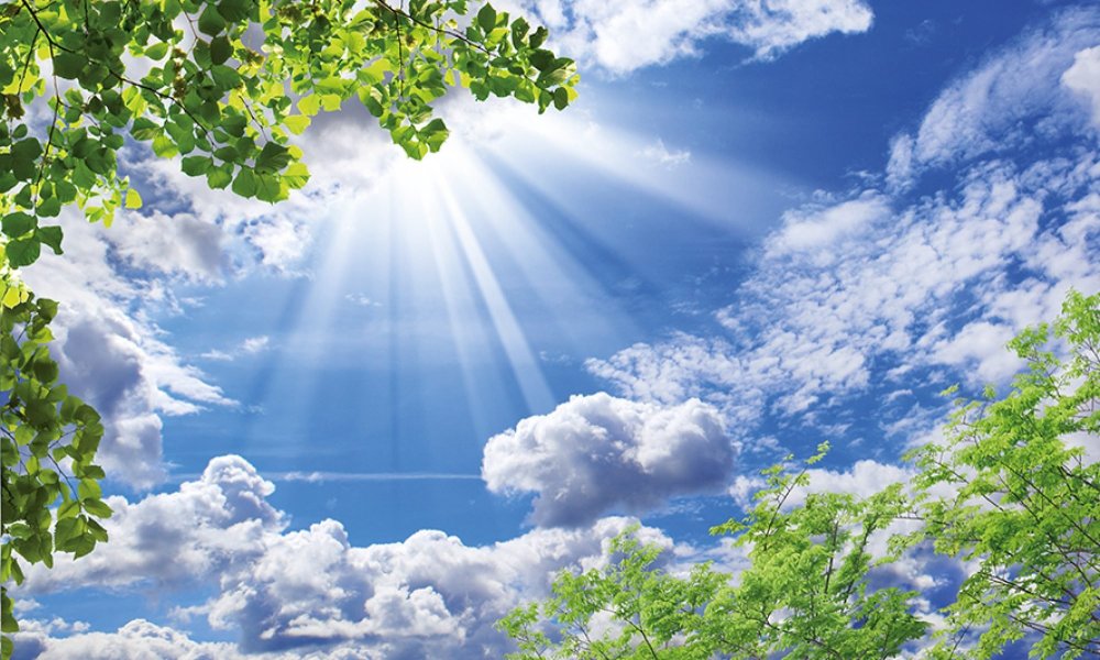 Солнце на голубом небе