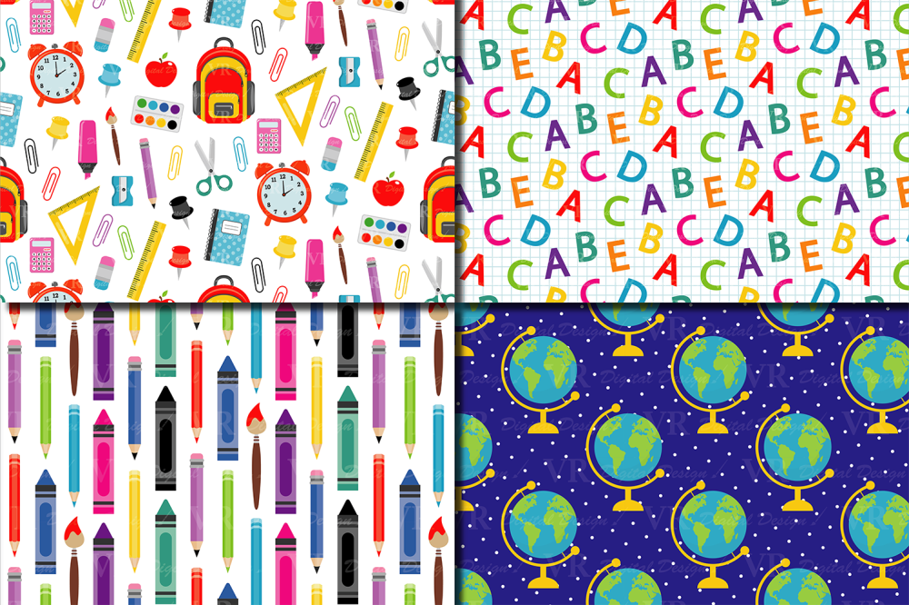 Бесшовный фон школа