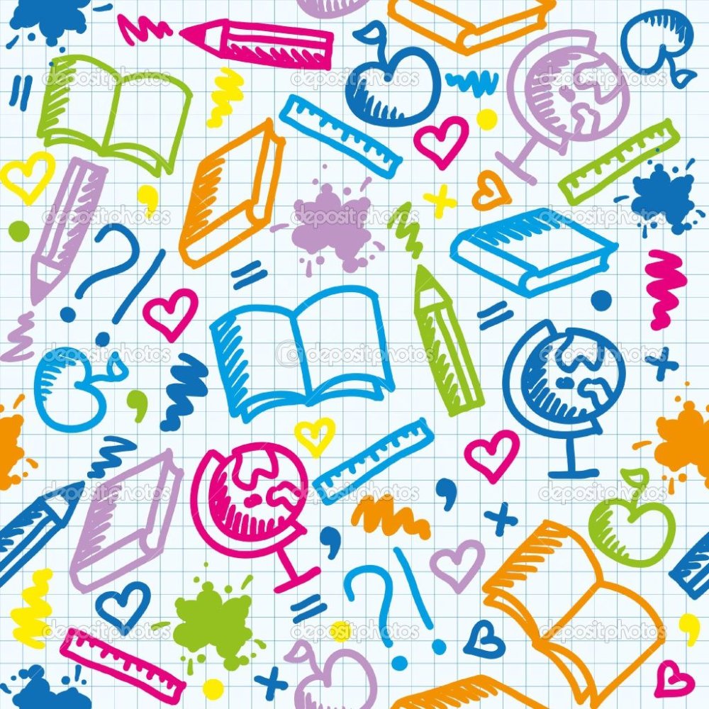 Школьный фон с буквами и цифрами