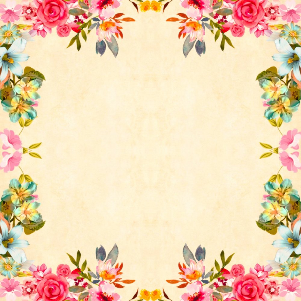 Квадратная рамка с цветами