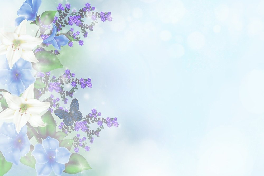 Фон с цветами по бокам