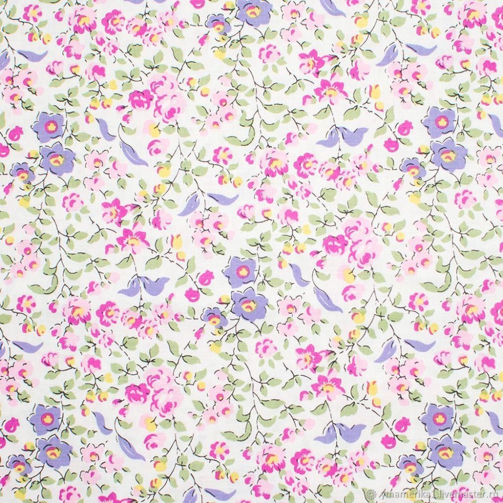 Ткань с мелким цветочным принтом