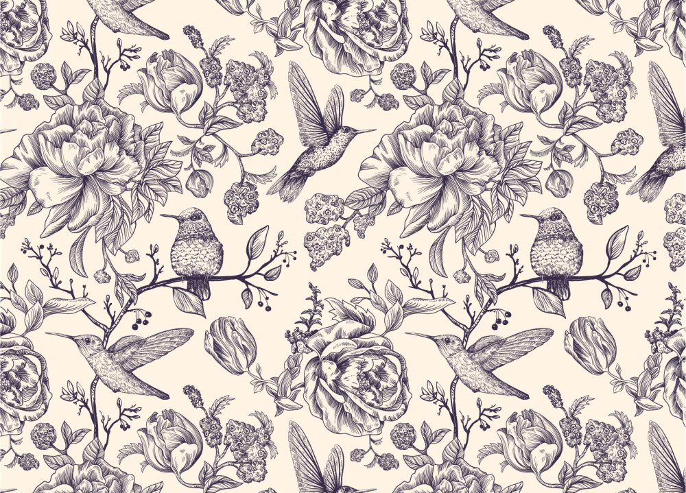 Бесшовный цветочный узор