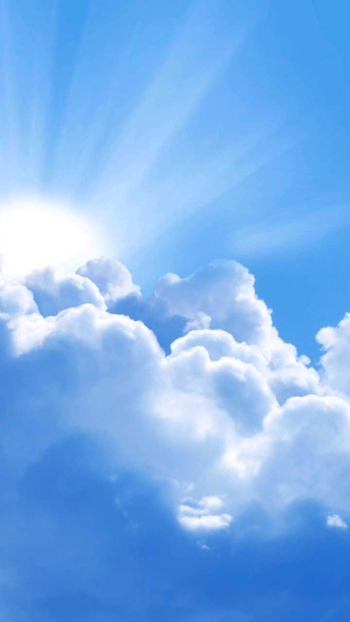 Голубое небо с голубями