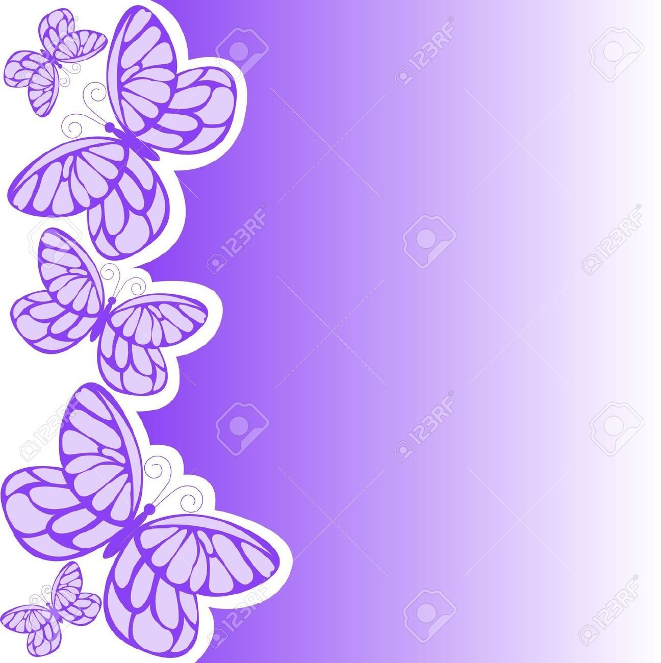 Фиолетовый фон рамка с бабочками