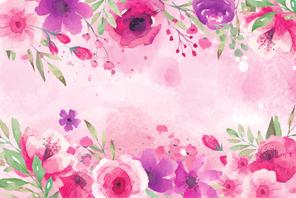 Акварельные цветы фон