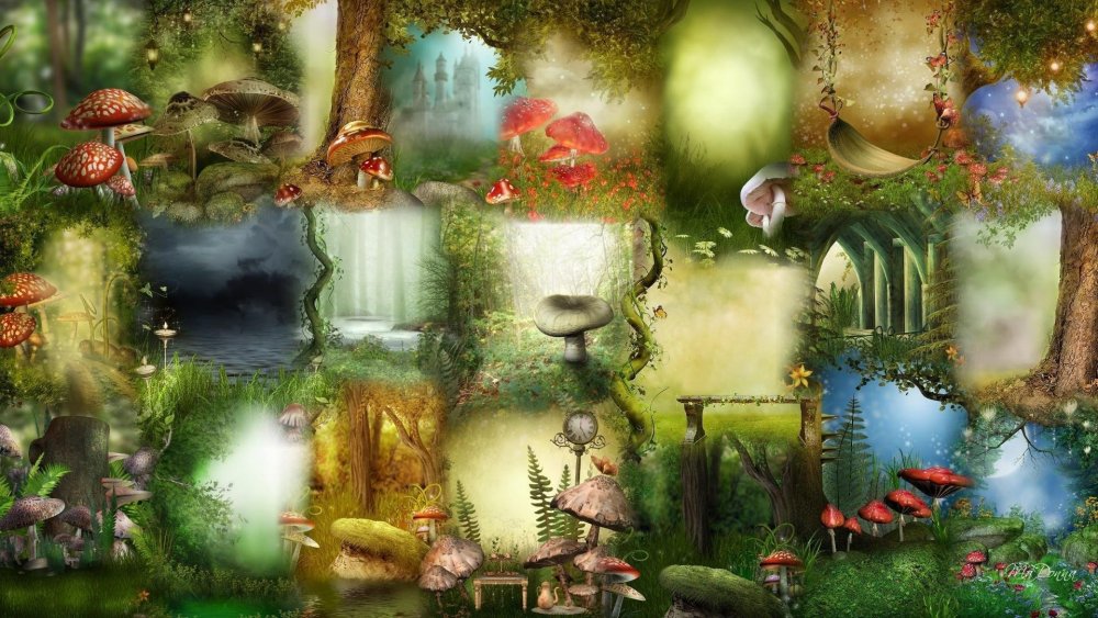 Детские фоны для коллажей сказочные