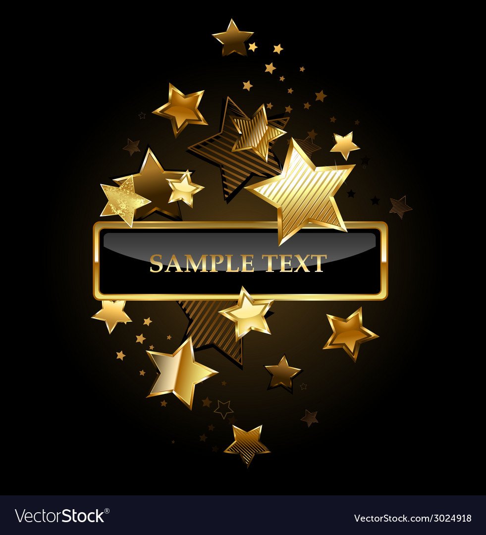 Баннер черный с золотыми звездами