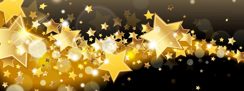 Черный фон с золотыми звездами