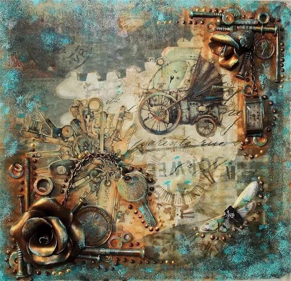 Микс Медиа арт стимпанк