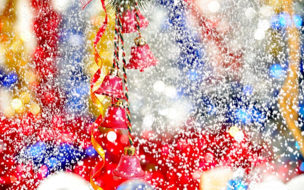 Красивый яркий новогодний фон