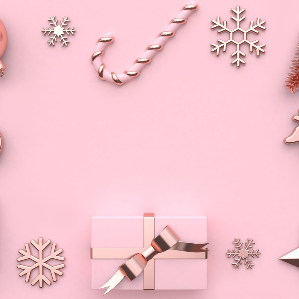 Новый год розовый фон