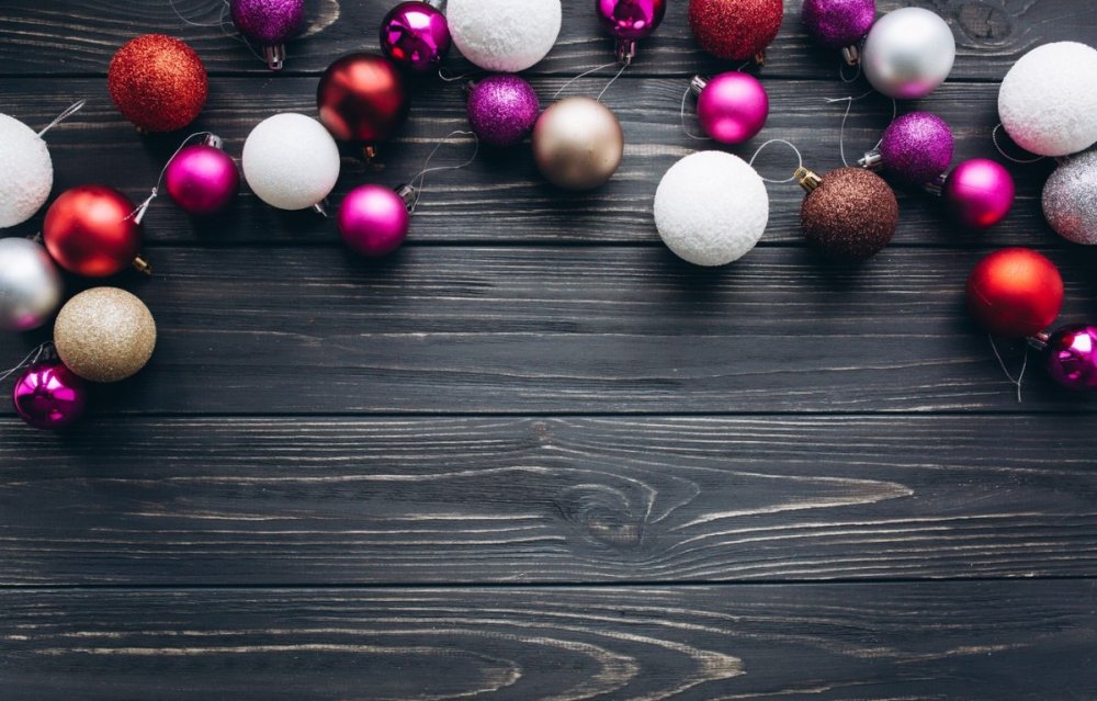 Новогодние фотофоны с шариками