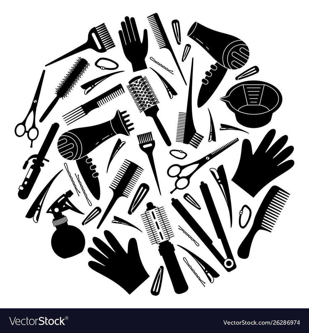 Инструменты парикмахера вектор