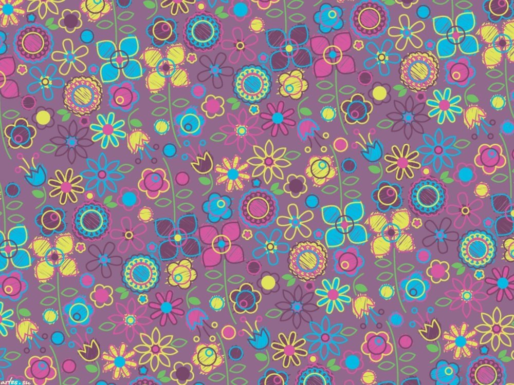 Мелкие разноцветные цветочки