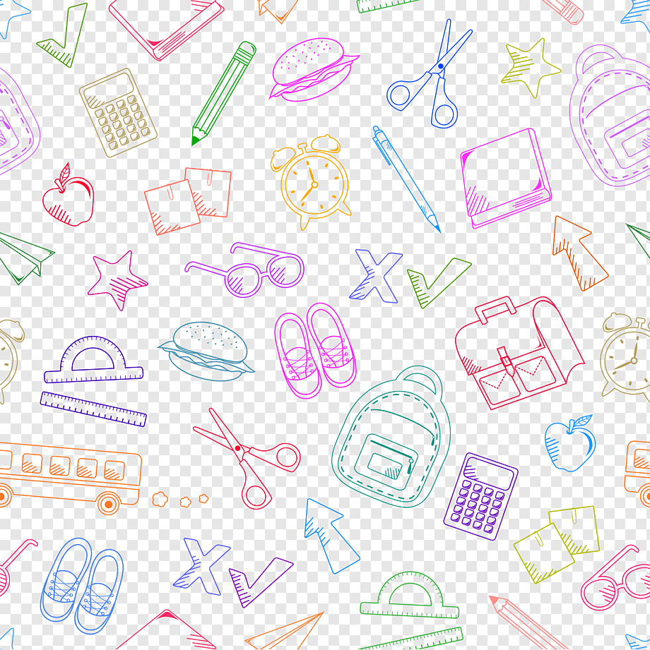 Орнамент из школьных принадлежностей