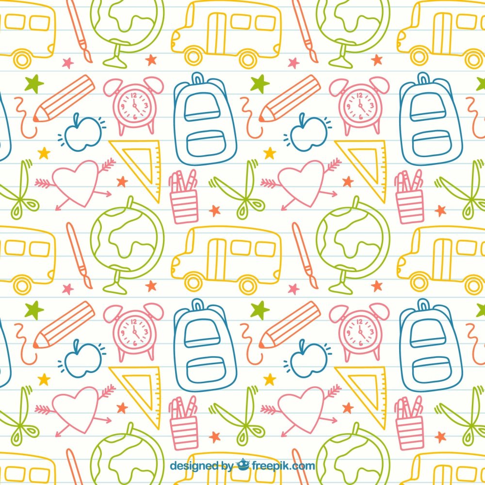 Лист в клеточку фон с рисунками