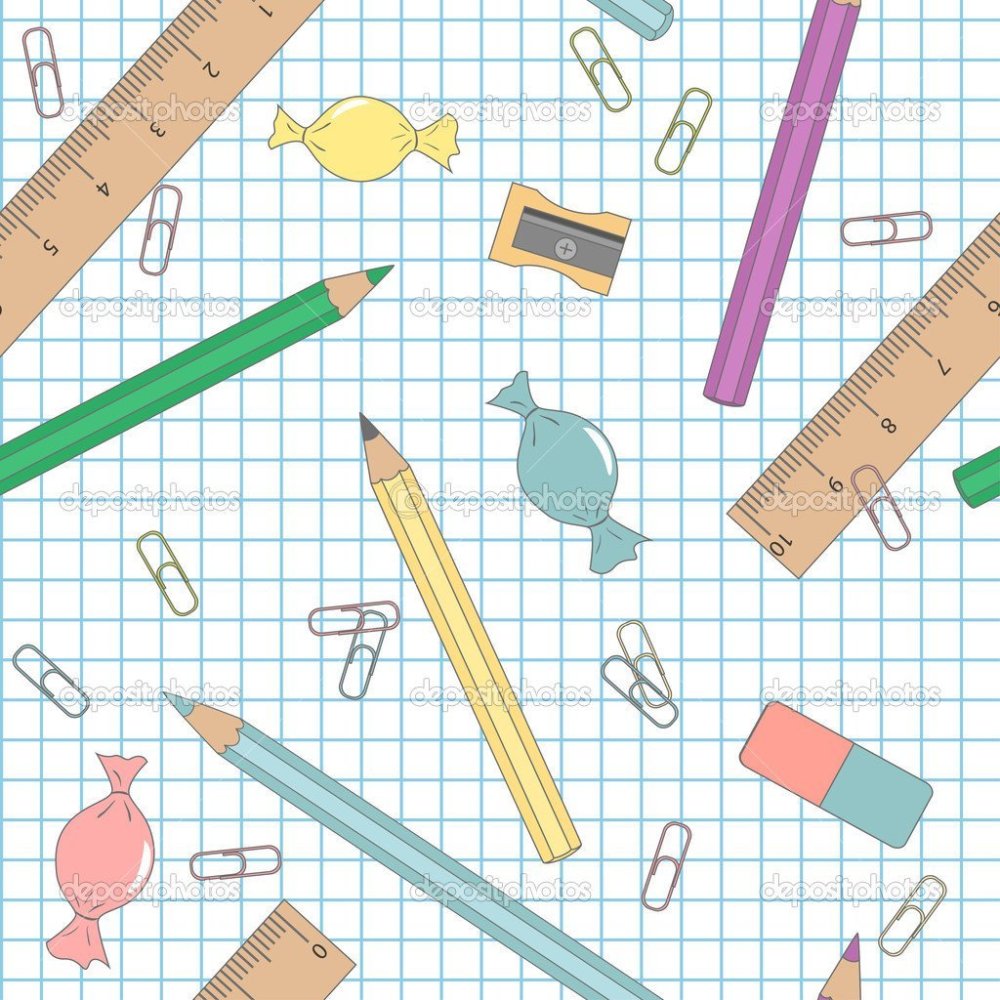 Школьная доска с канцелярией