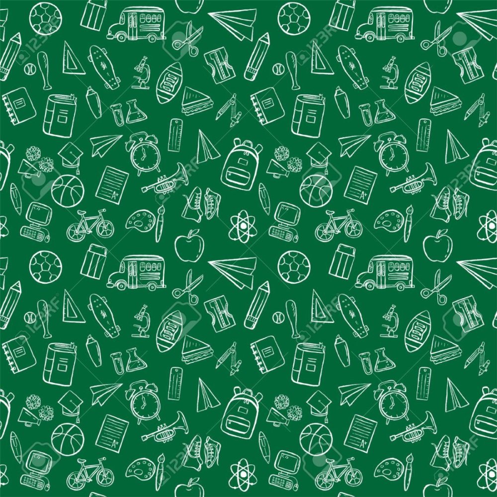 Школьный паттерн зеленый