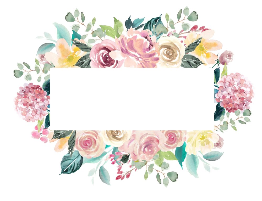 Акварельные цветочные рамки