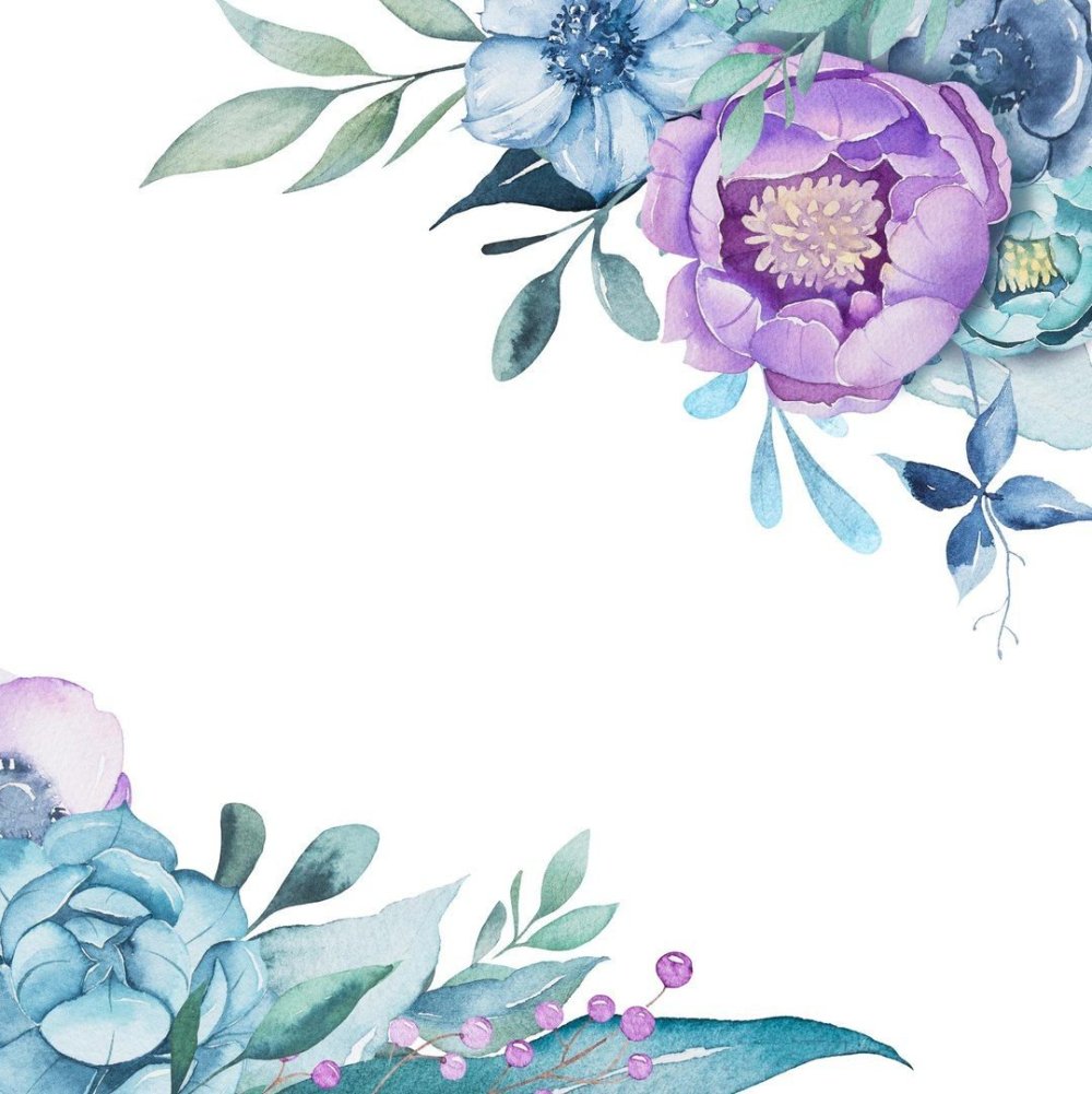 Акварельные цветы рамка