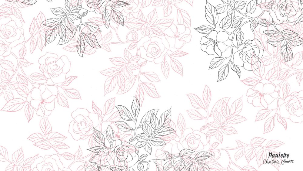 Орнамент цветочный серый фон