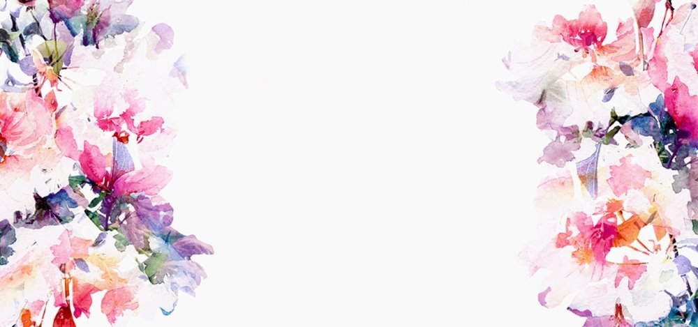 Акварельные цветы на белом фоне