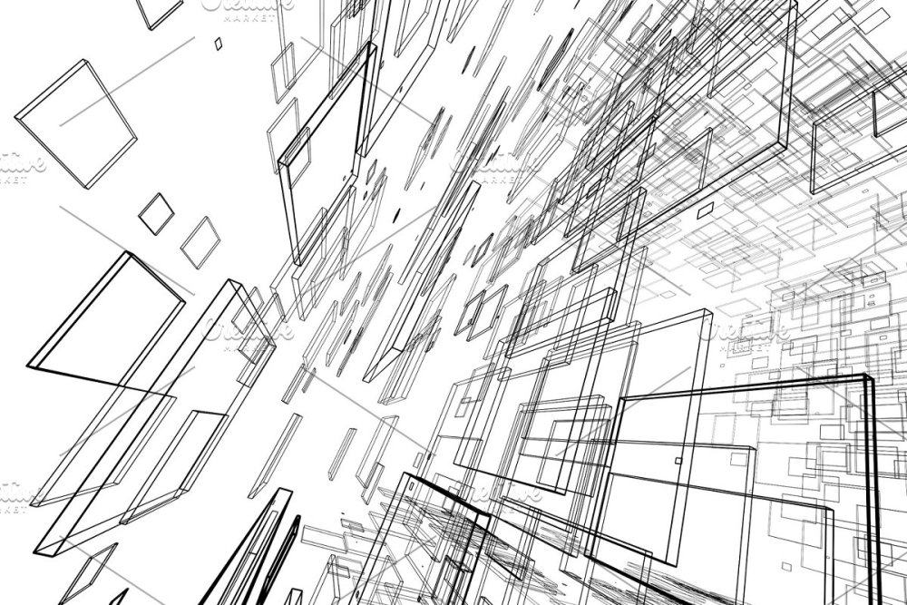 Чертежи на белом фоне архитектурные