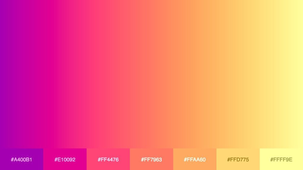 Палитра цветов градиент