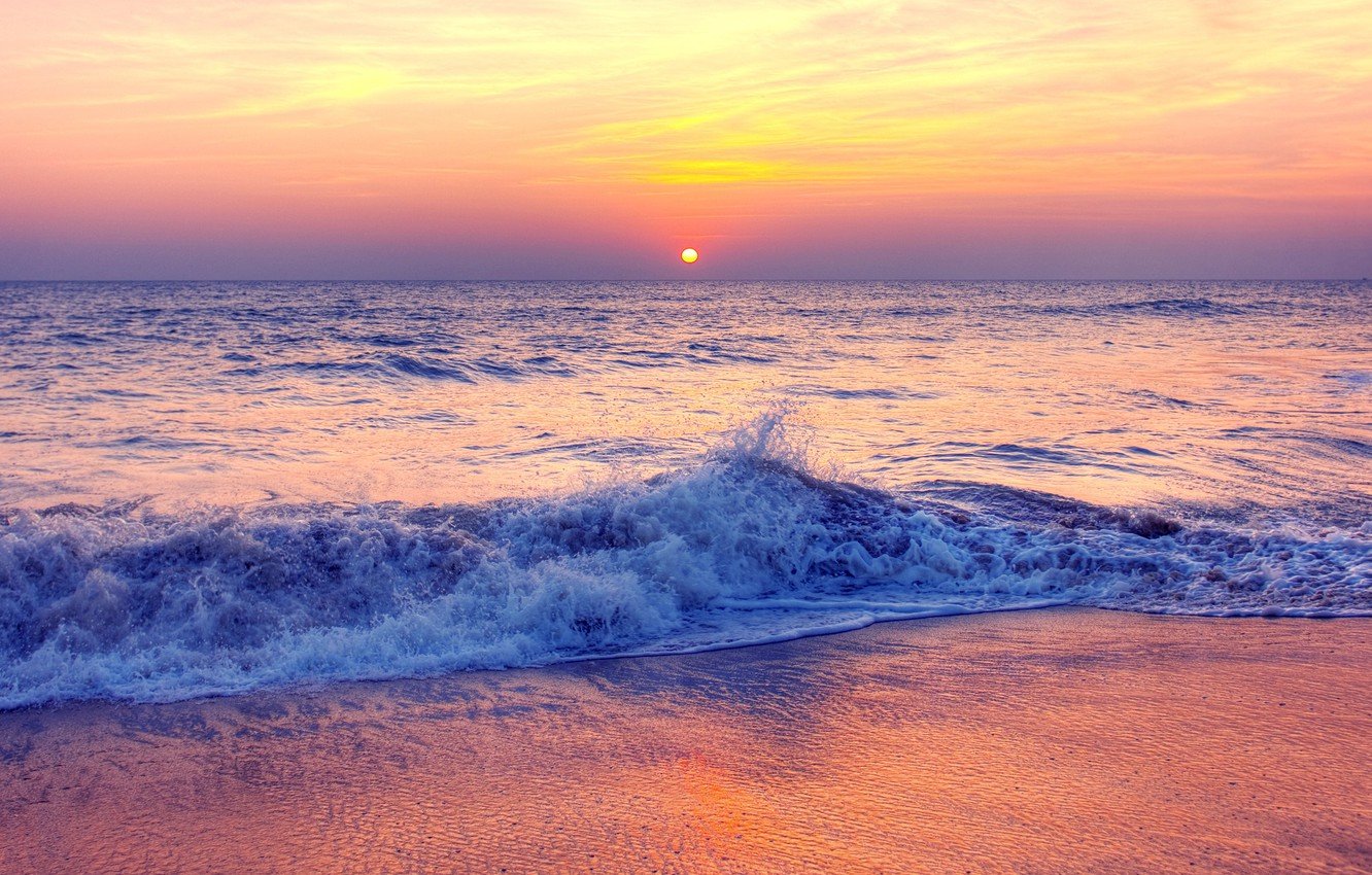 Море закат волны