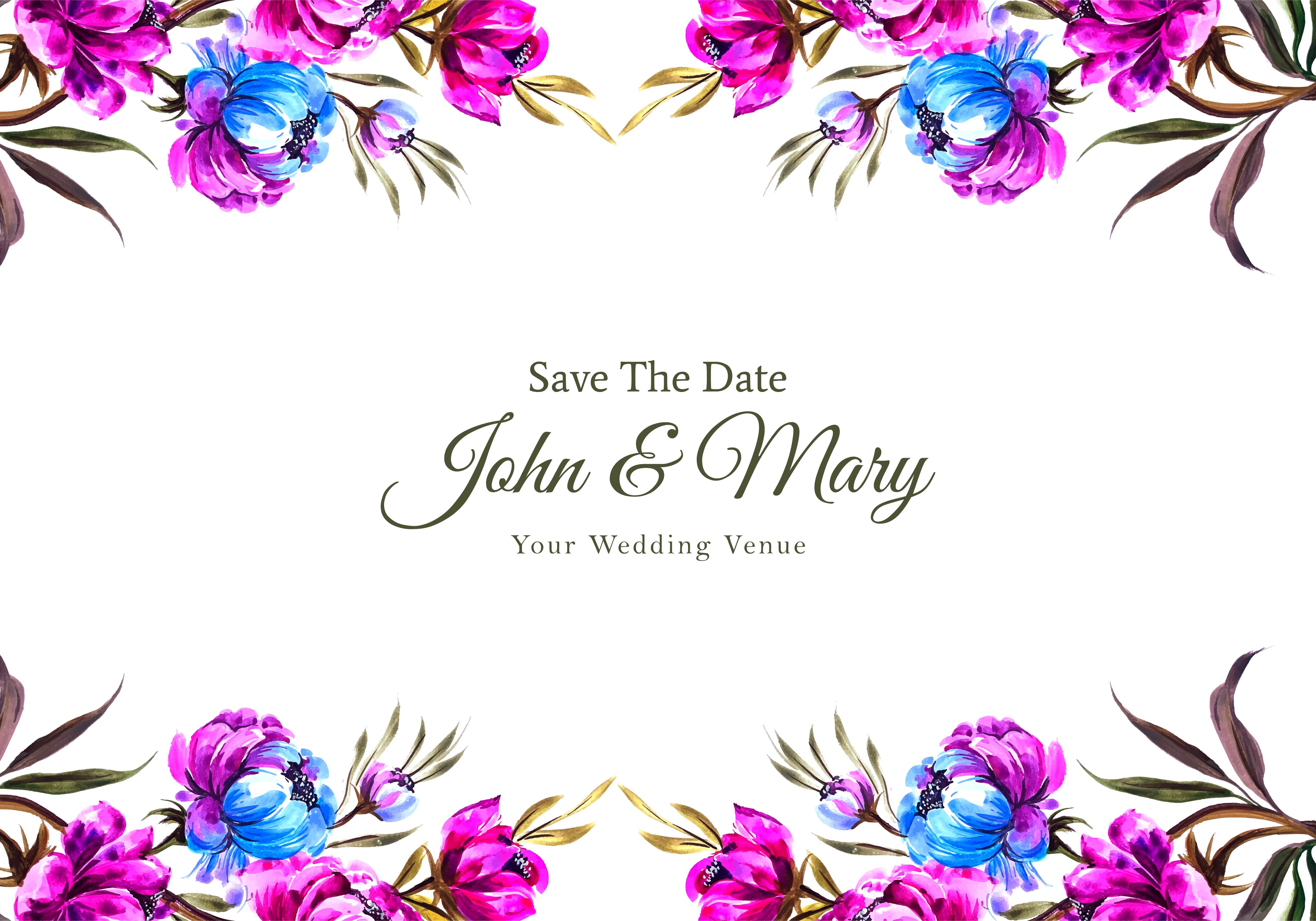 Wedding Invitation цветы вектор