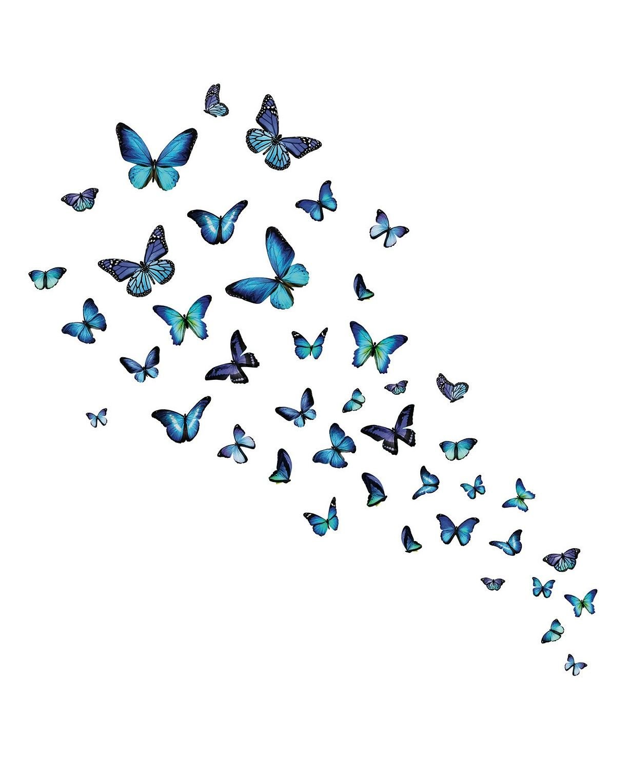 Много летающих бабочек