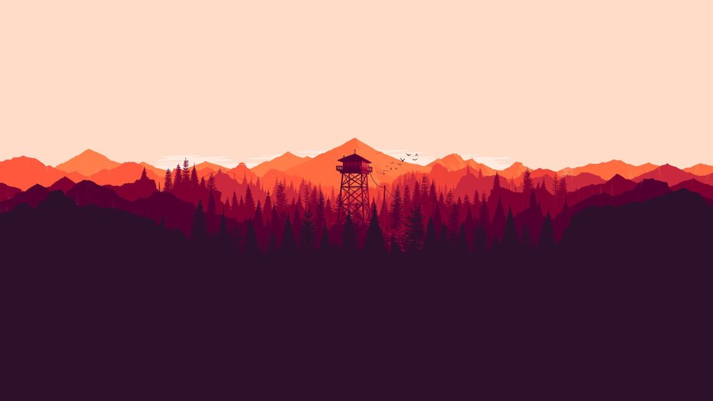 Firewatch лес река горы