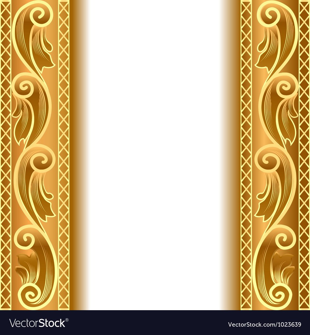 Золотая вертикальная полоса с узорами