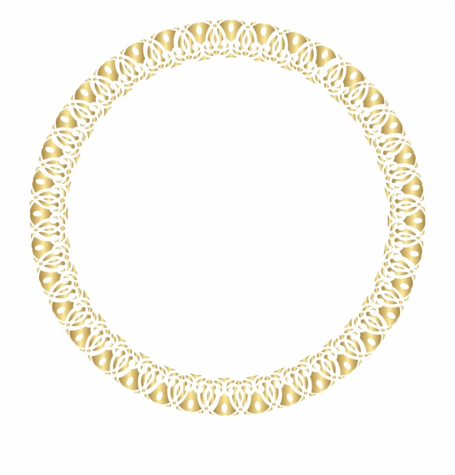 Круглая золотистая рамка